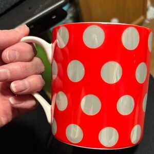 Vibrant Red Polka Dot Mug